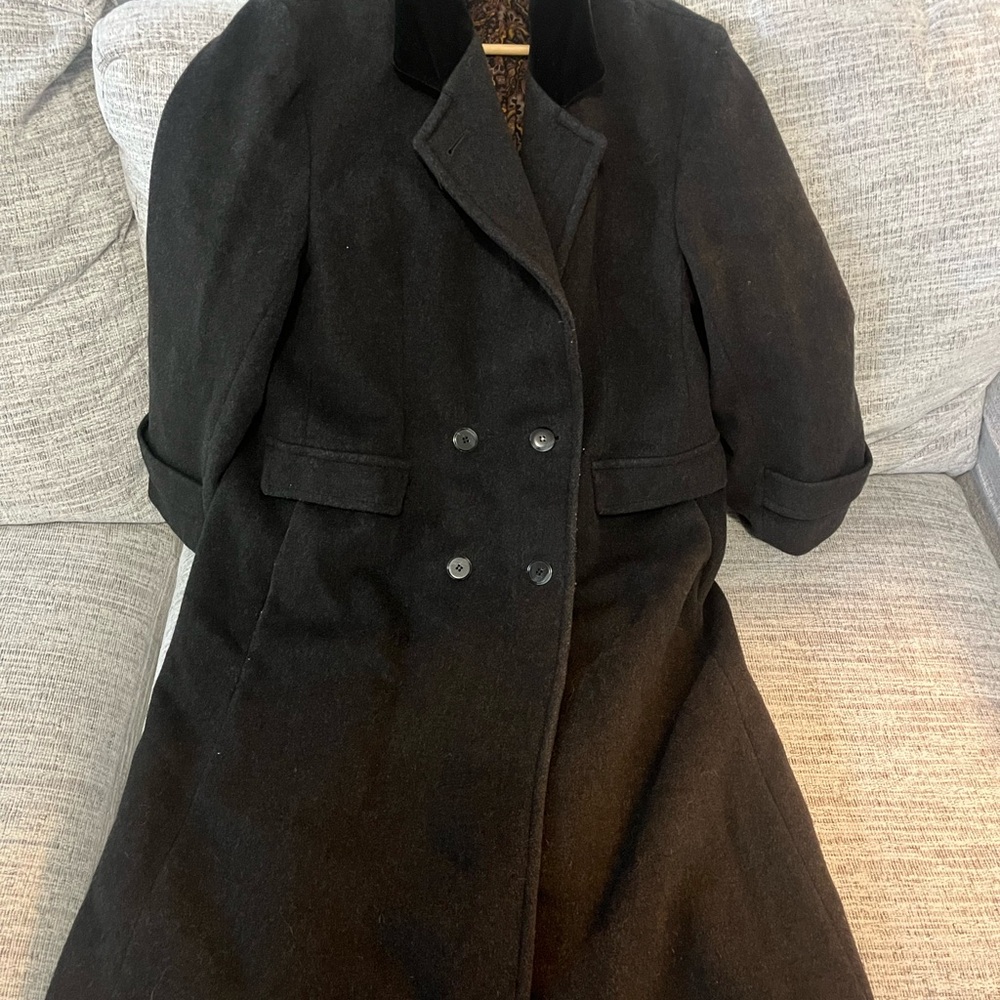 Vintage Karen Black Double-Breasted Wool Cashmere blend Made in the USA